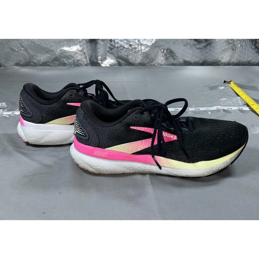 Brooks Ghost 16 Shoes Womens Size 9B Black Pink Running Sneakers 1204071B074